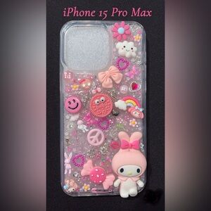 Decorative Pink Phone Case for iPhone 15 Pro Max